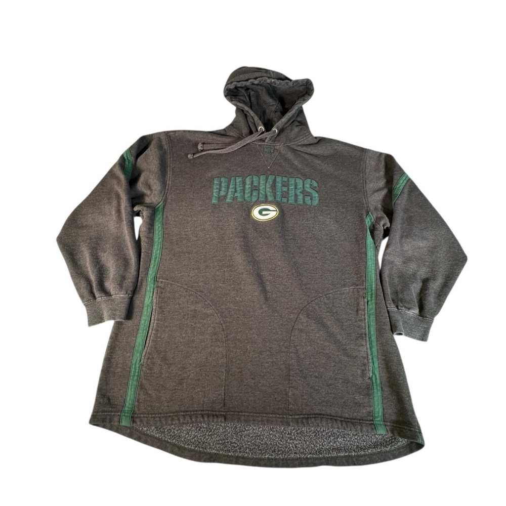 Vintage Green Bay Packers Hoodie Gray NFL Football Pullover Sweatshirt